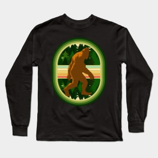 Bigfoot walking infront of trees Long Sleeve T-Shirt